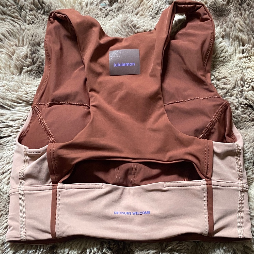 lululemon athletica Two-Tone Sports Bra in Brown and Tan